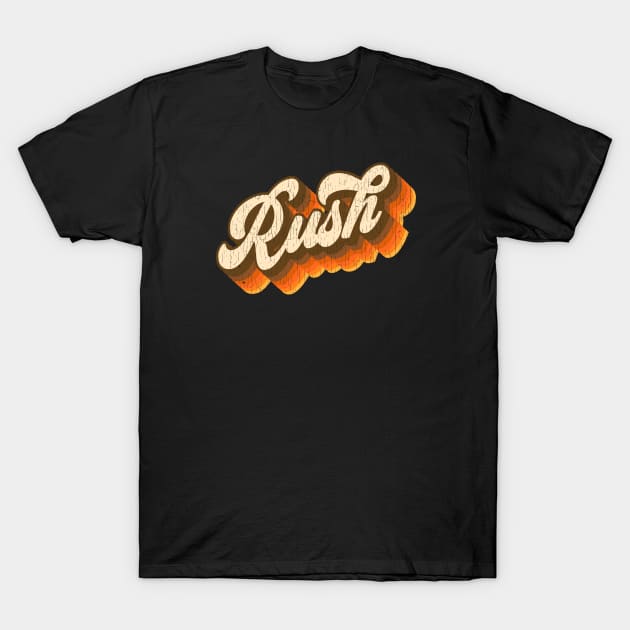 Rush - Vintage Text T-Shirt by Jurou